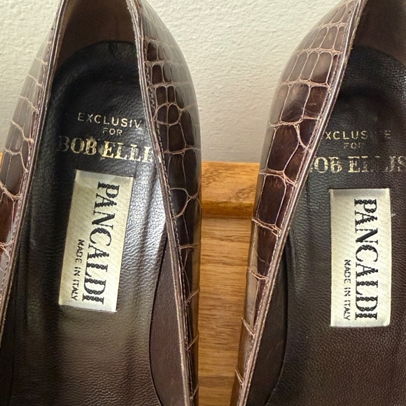 CROCO Pancaldi. Made in Italy. Kitten heel pumps. A classic WORN. Genuine croco - Picture 14 of 15